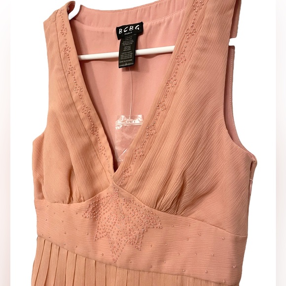 New With Tags - BCBG Paris 100% Silk Blush Dress - Picture 2 of 8